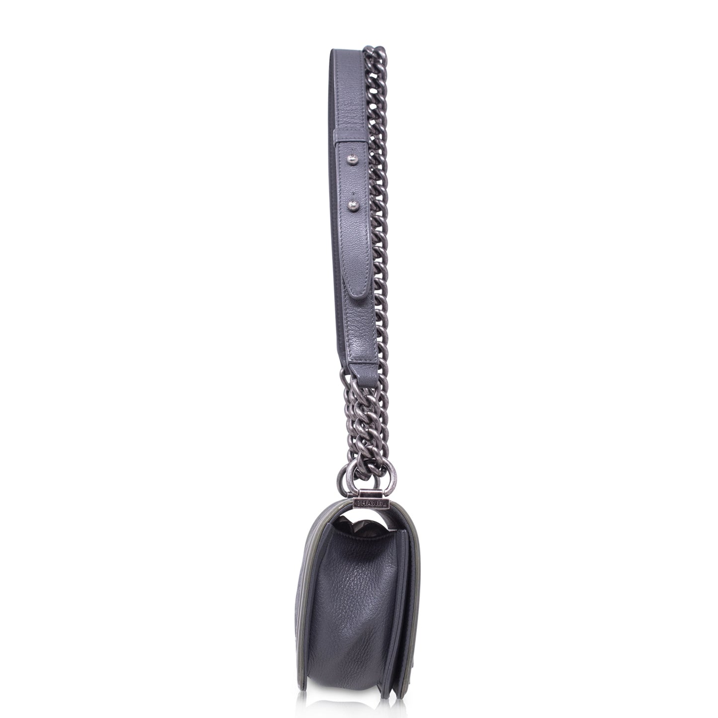 Chanel Boy Grey and Patent Small