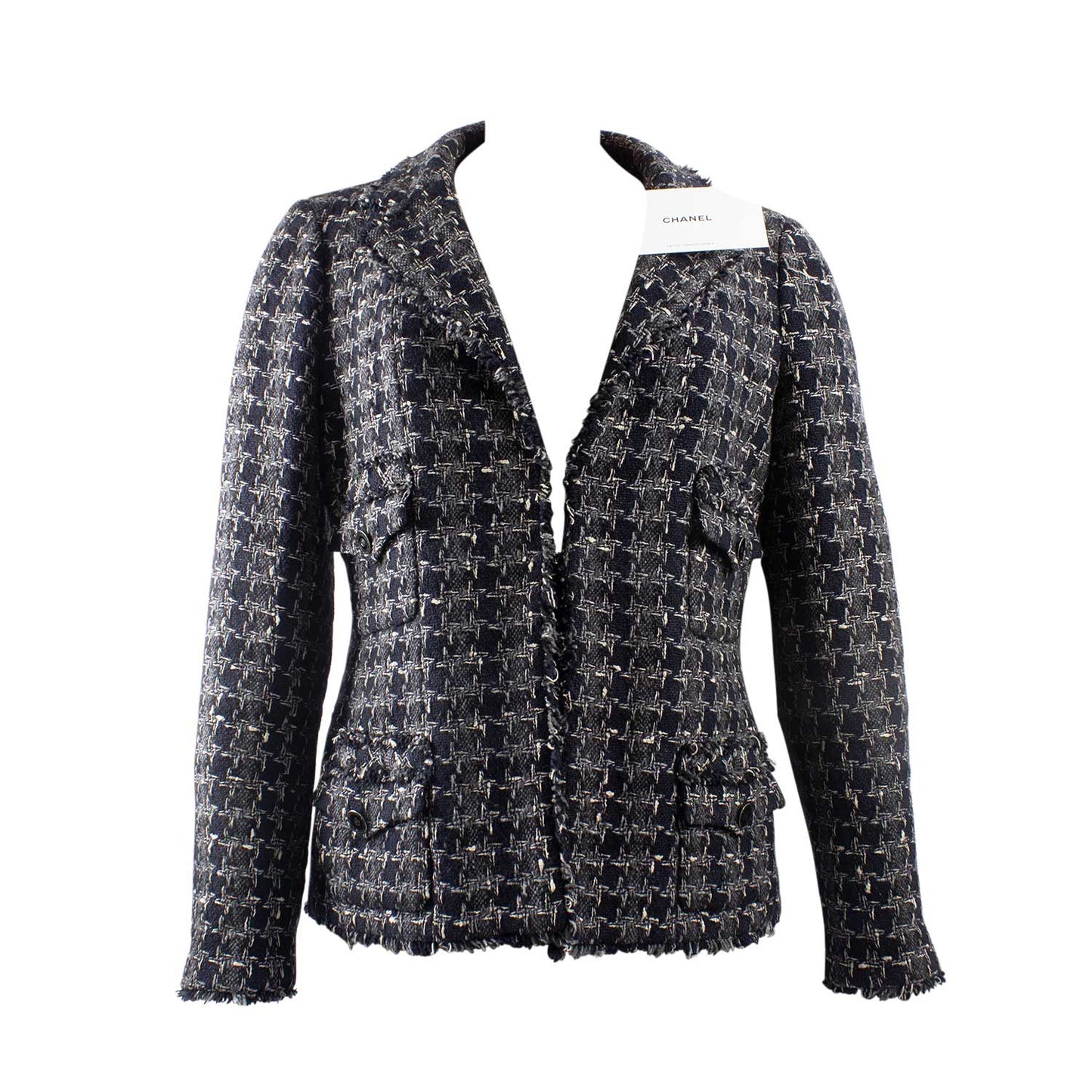 Giacca Cashmere Tweed con Pied-de-Poule Taglia 42