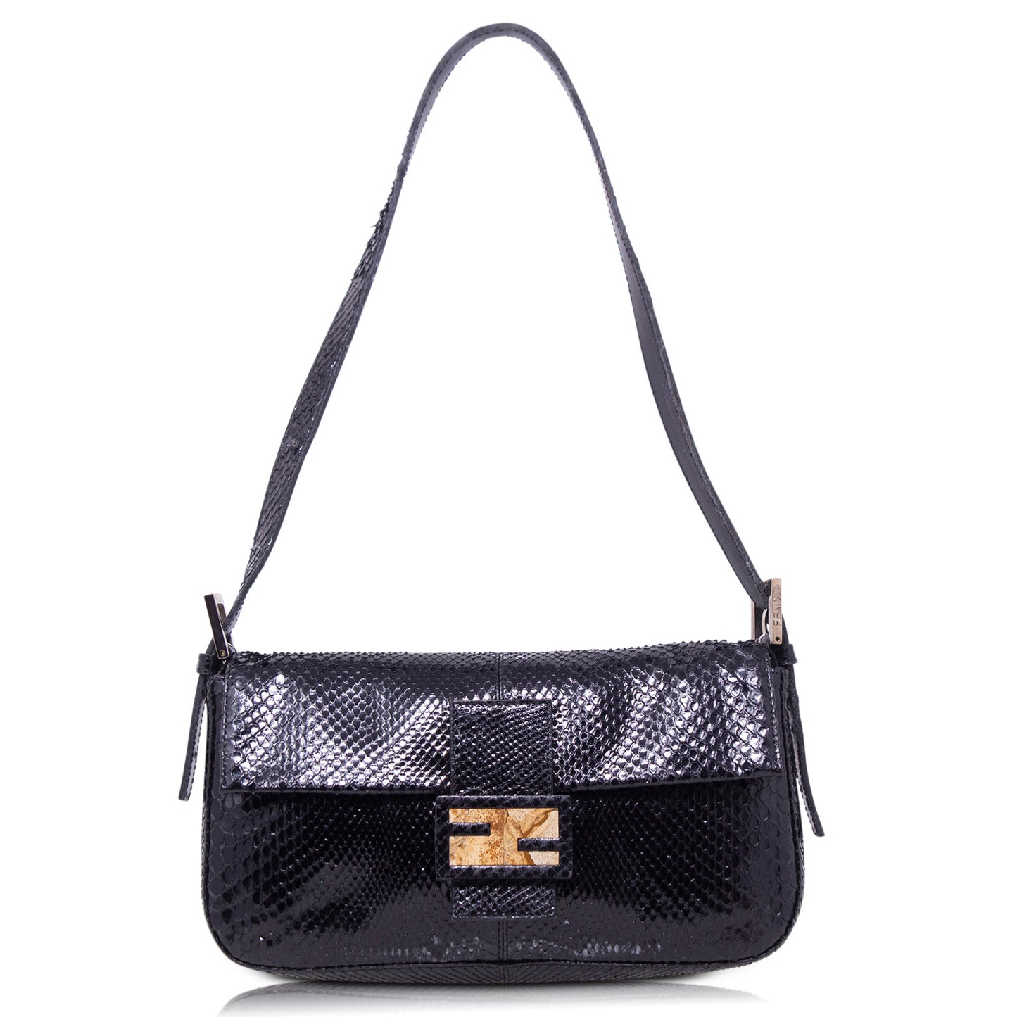 Fendi Baguette Pitone Nera