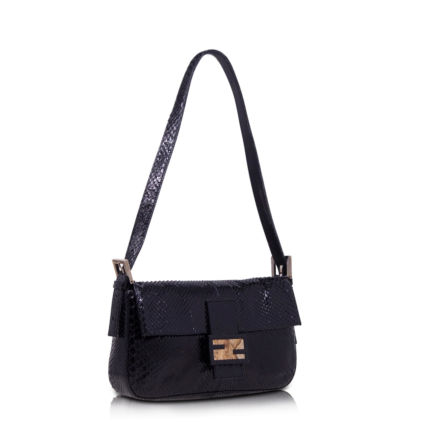 Fendi Baguette Pitone Nera
