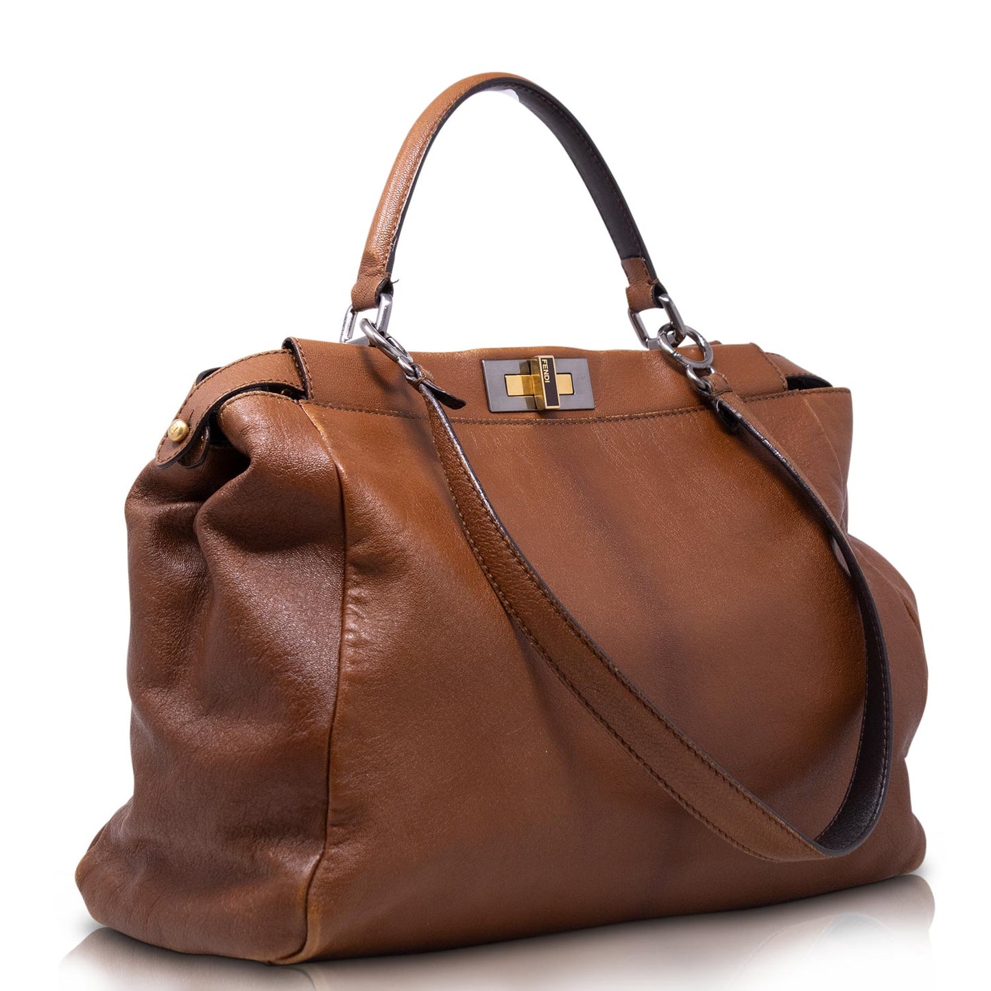 Fendi Peekaboo Large pelle Marrone