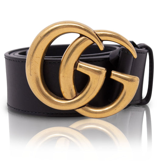 Gucci Black Belt GG 80 cm