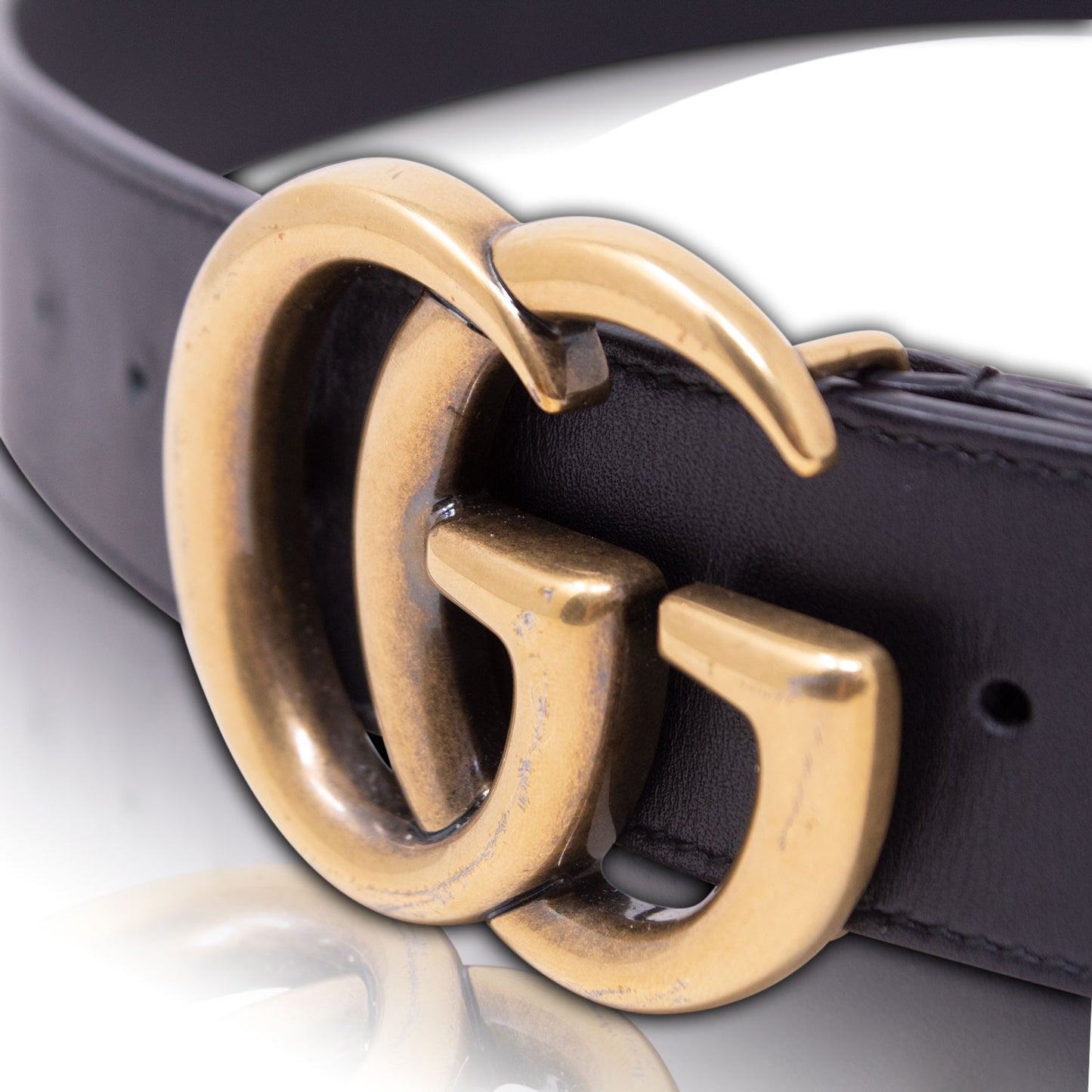 Gucci Cintura Marmont Nera GG 95 cm