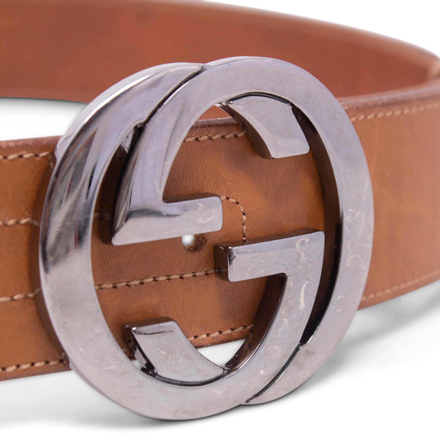 Gucci Cintura Marrone GG 85 cm