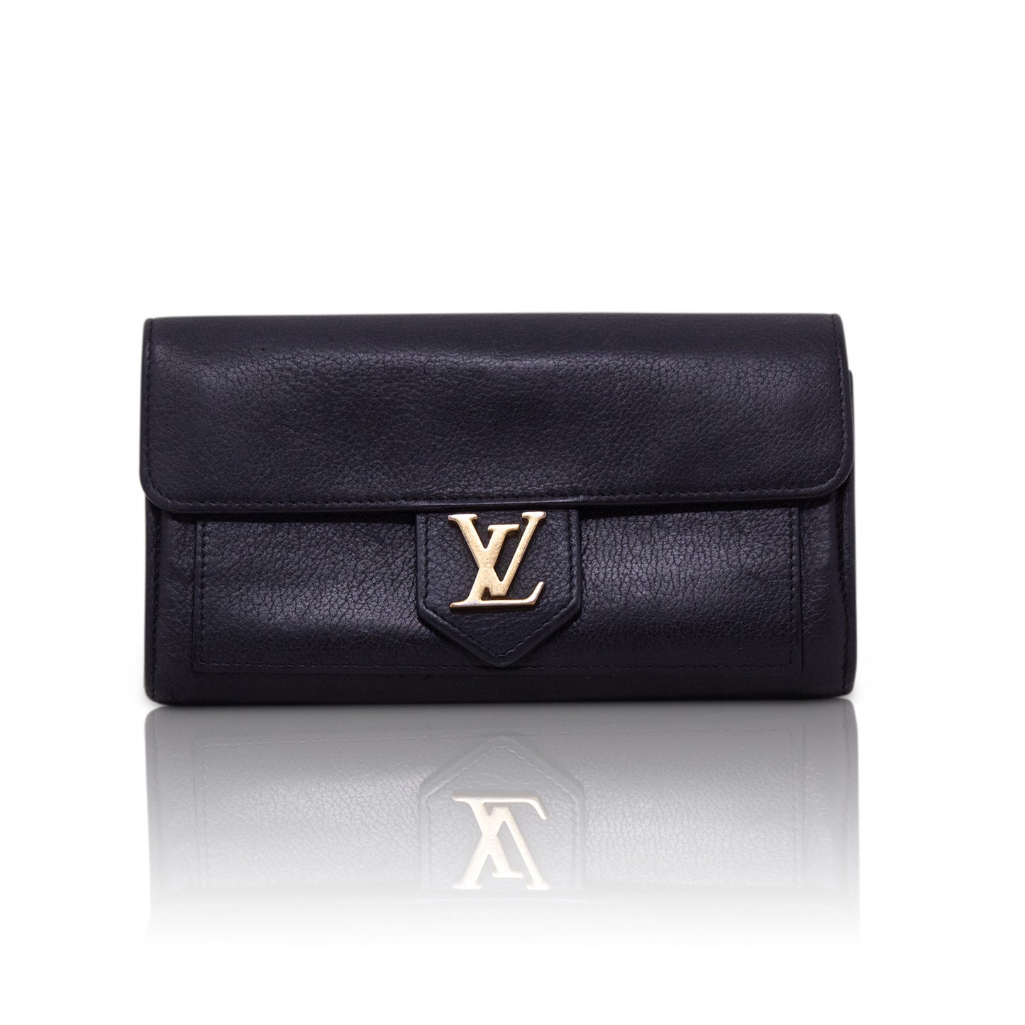 Louis Vuitton Lockme Wallet Black Leather