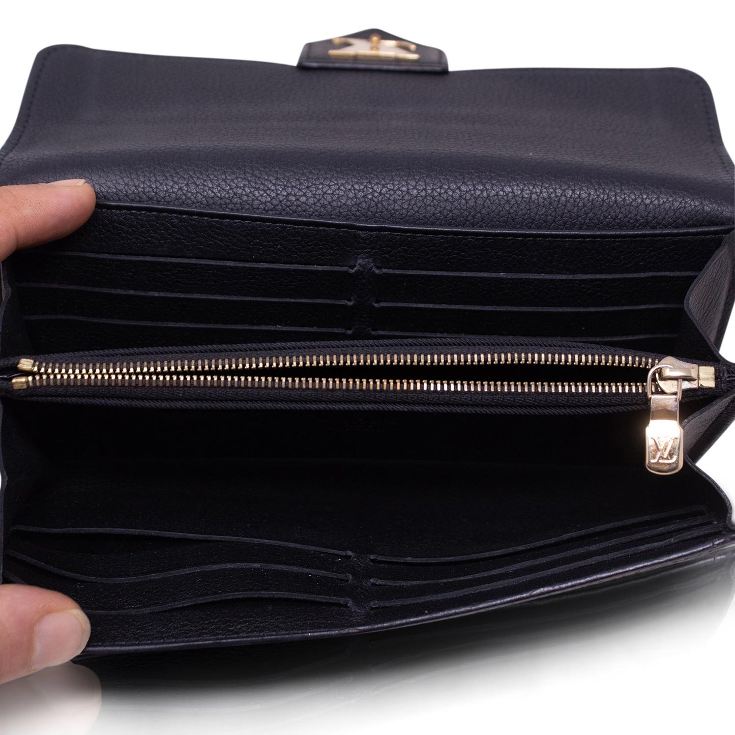 Louis Vuitton Lockme Wallet Black Leather