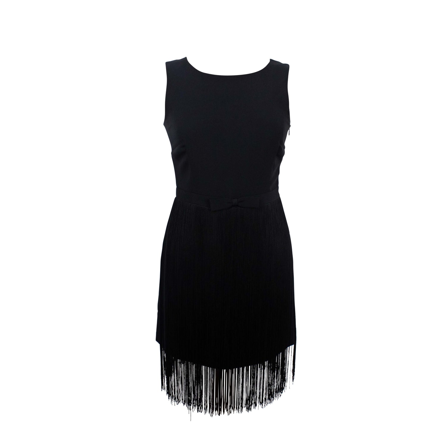 Moschino Vestito crepe nero con fiocco in vita Taglia 42
