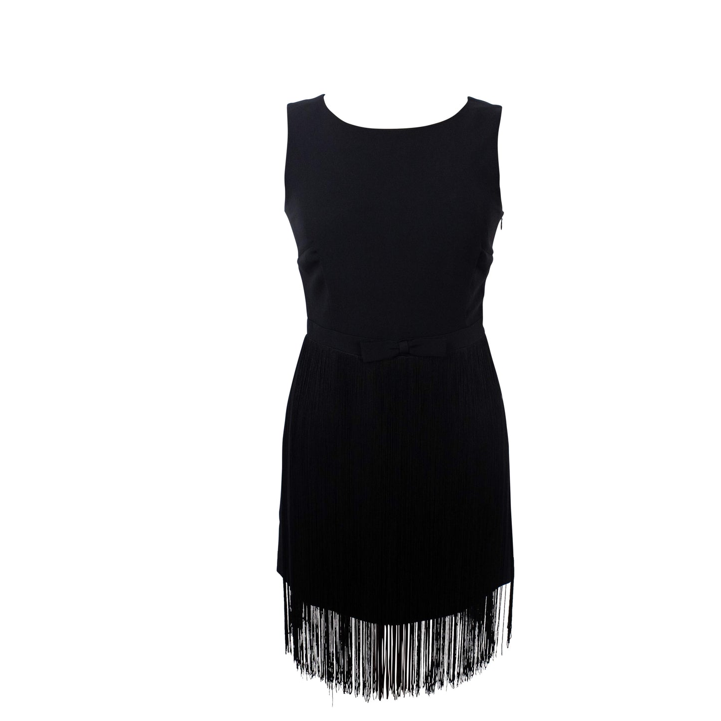 Moschino Vestito crepe nero con fiocco in vita Taglia 42