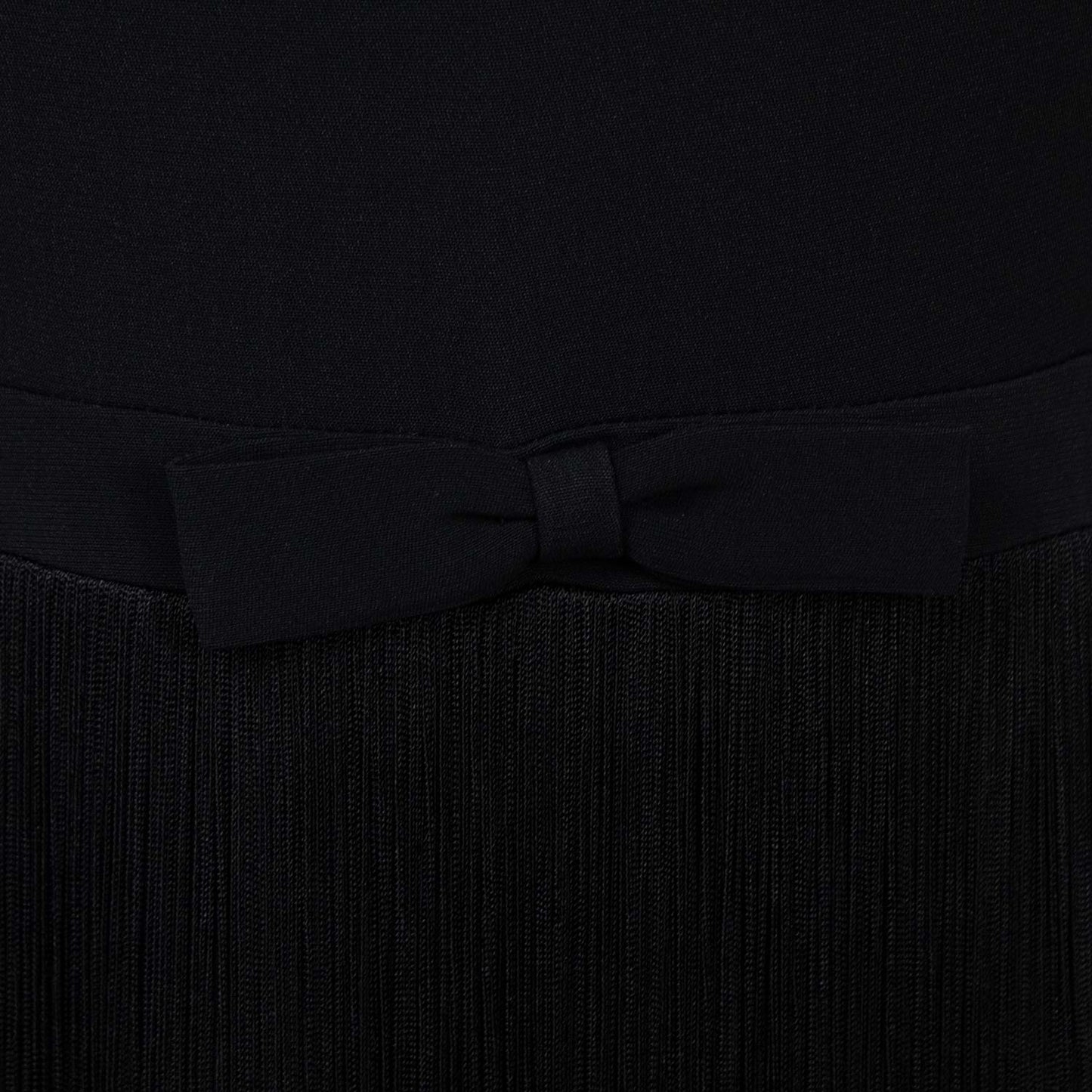 Moschino Vestito crepe nero con fiocco in vita Taglia 42