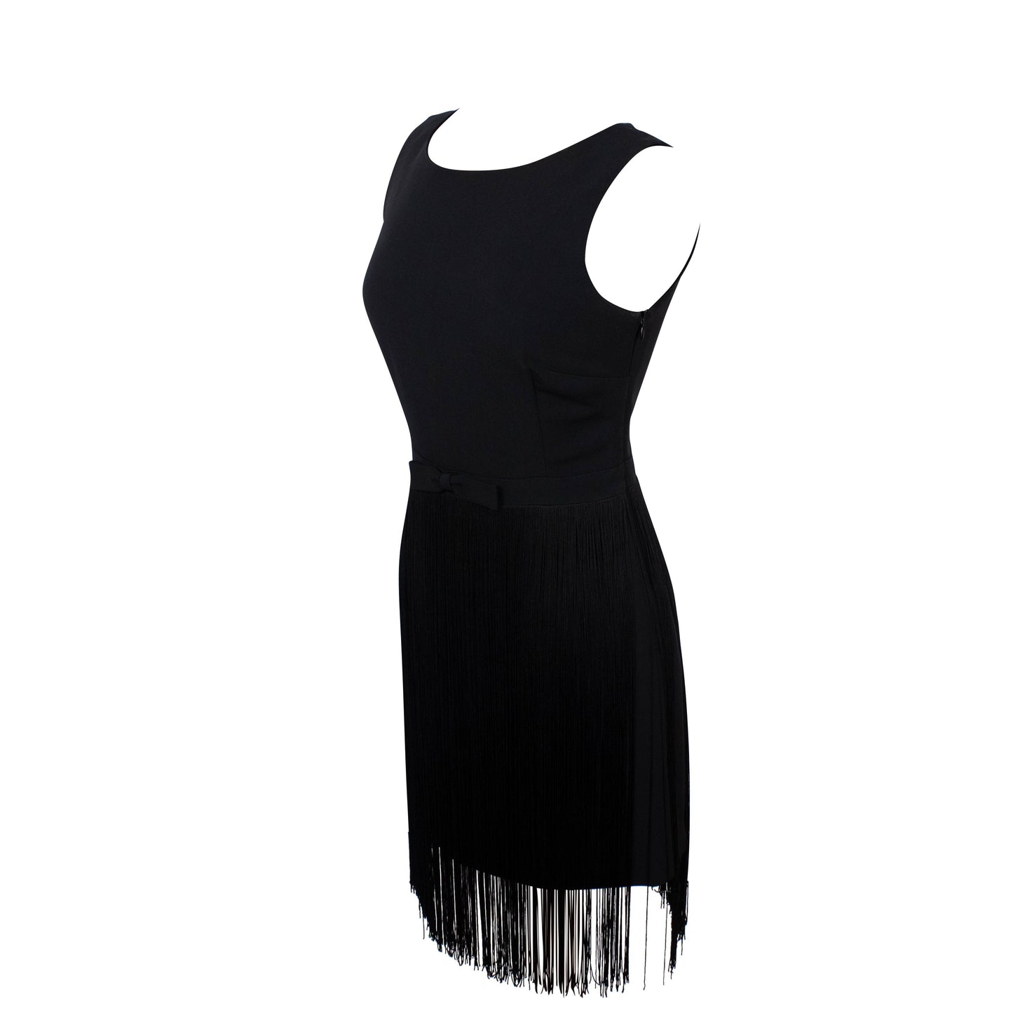Moschino Vestito crepe nero con fiocco in vita Taglia 42
