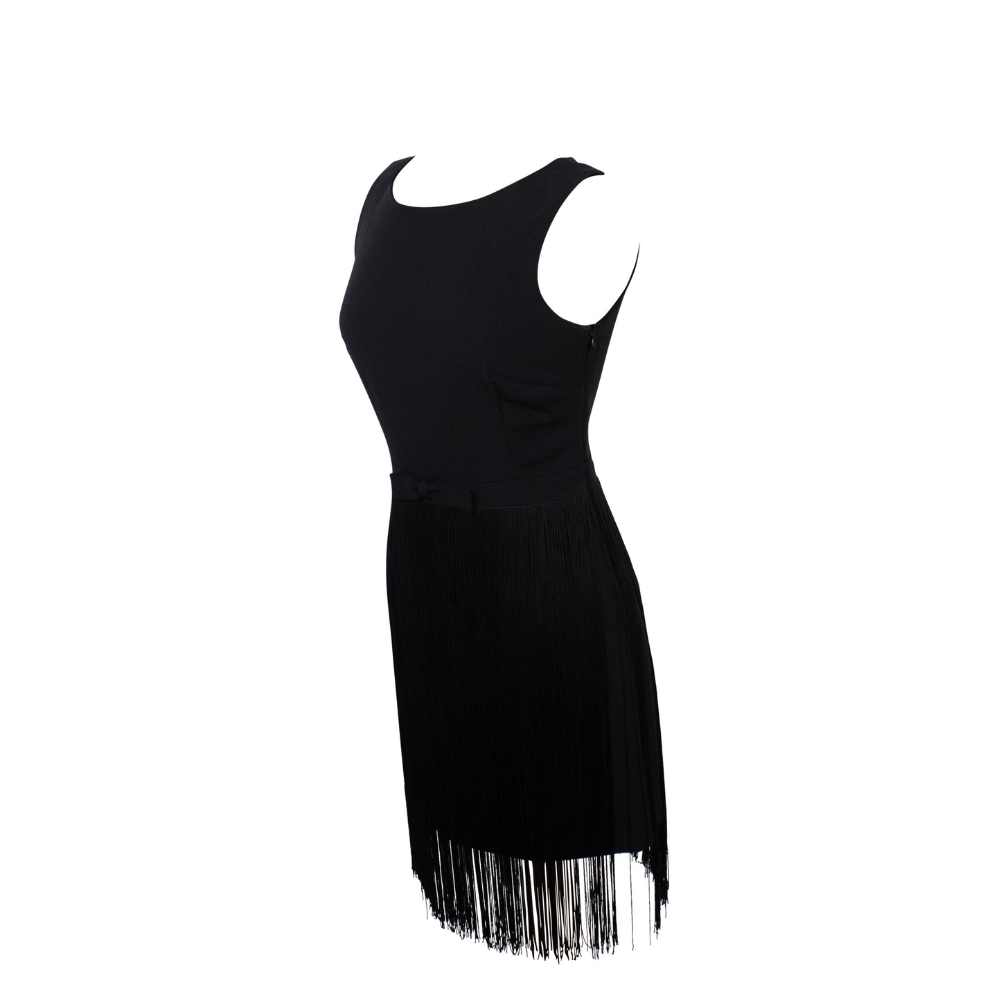 Moschino Vestito crepe nero con fiocco in vita Taglia 42