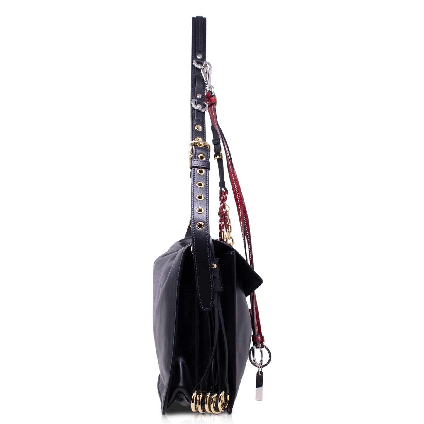 Prada Soft Sound Large con ciondoli Nera