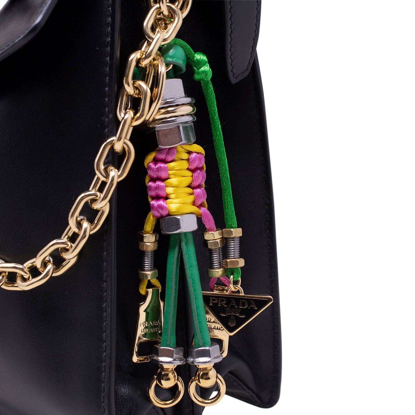 Prada Soft Sound Large con ciondoli Nera