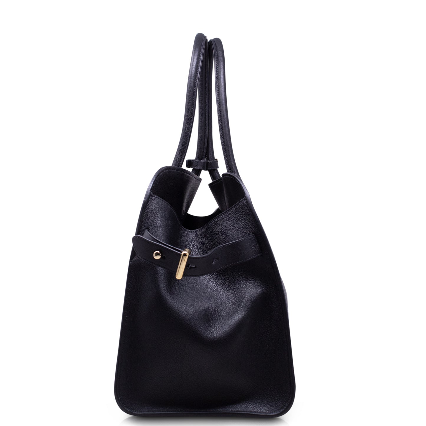 Prada Borsa shopping large pelle con fibbie Nera