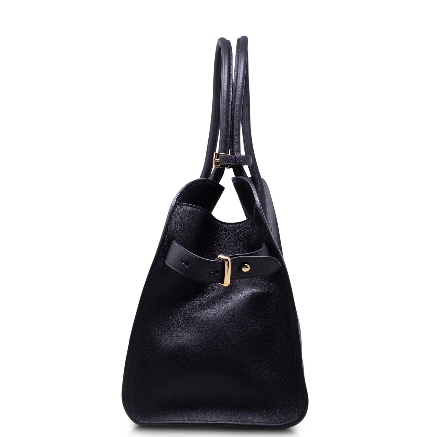Prada Borsa shopping large pelle con fibbie Nera