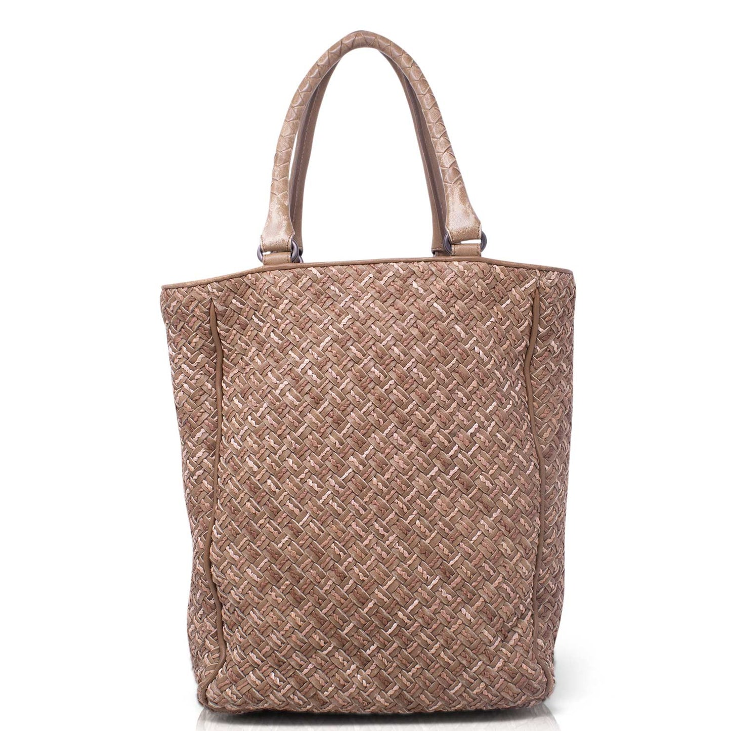 Bottega Veneta Shopper Intrecciato Tessuto e Pelle