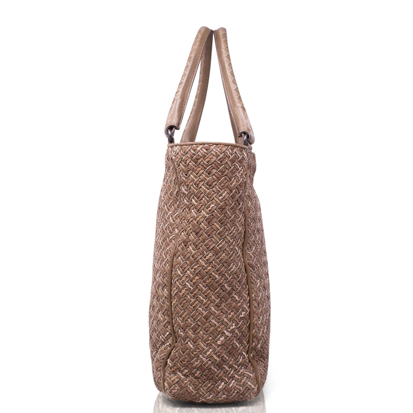 Bottega Veneta Shopper Intrecciato Tessuto e Pelle