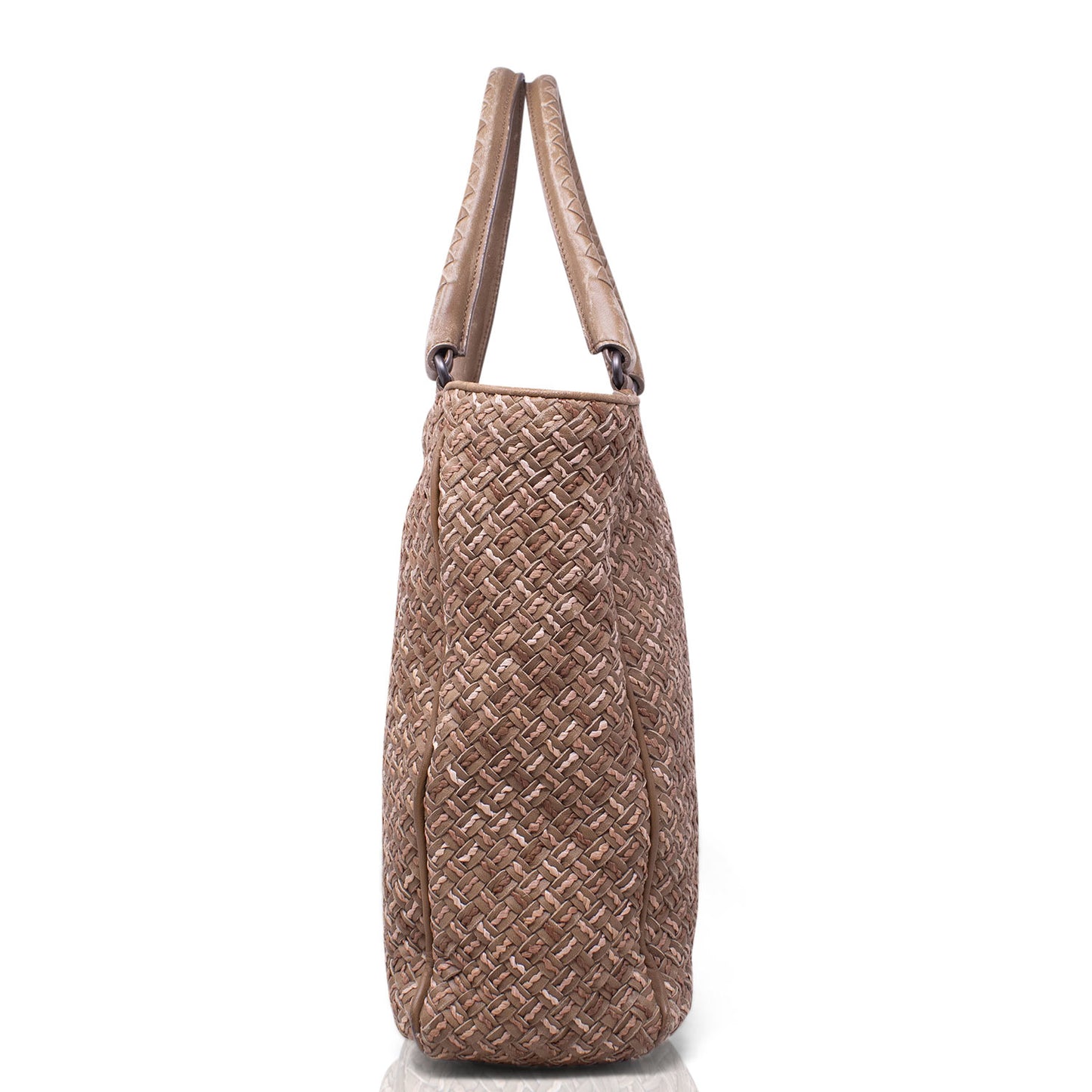 Bottega Veneta Shopper Intrecciato Tessuto e Pelle
