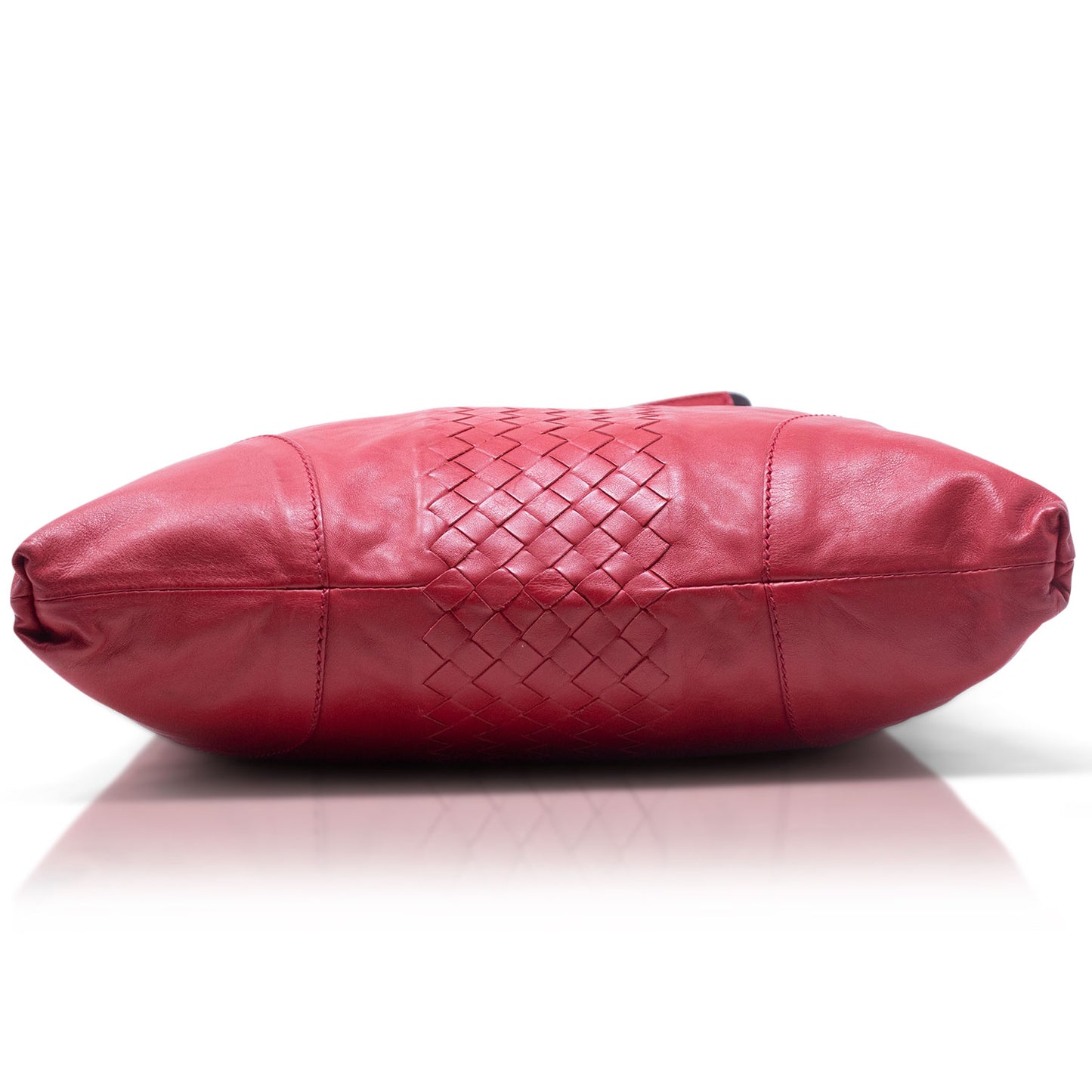 Bottega Veneta Tote Trimmed Intrecciato Red