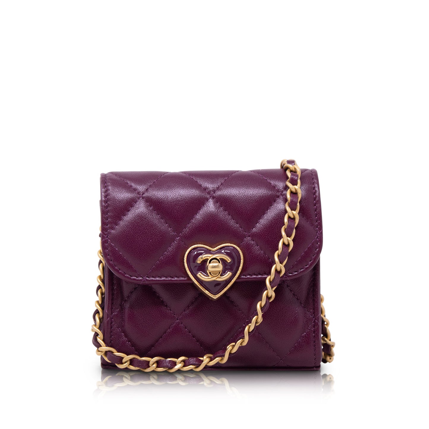 Chanel Clutch With Purple Chain