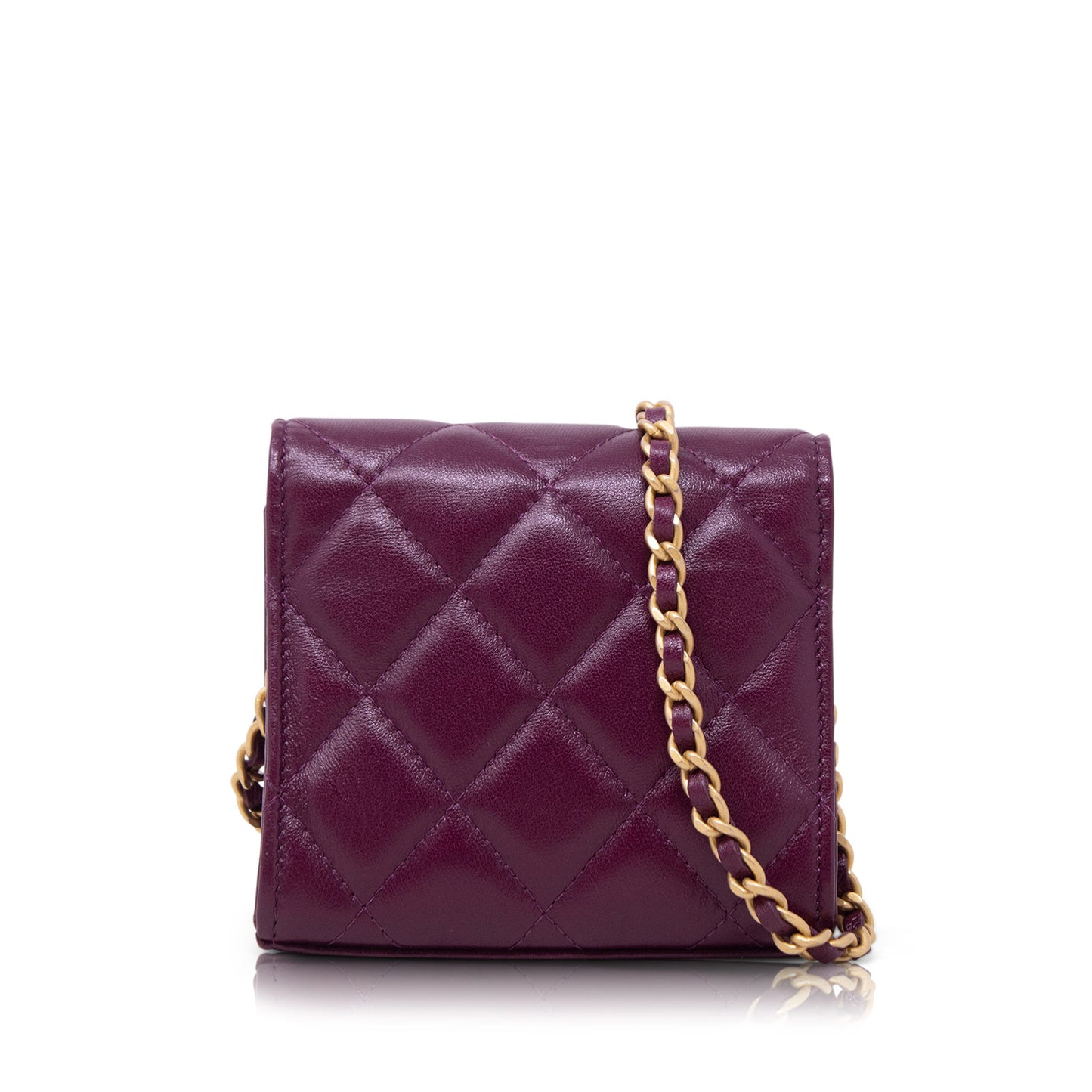 Chanel Clutch With Purple Chain