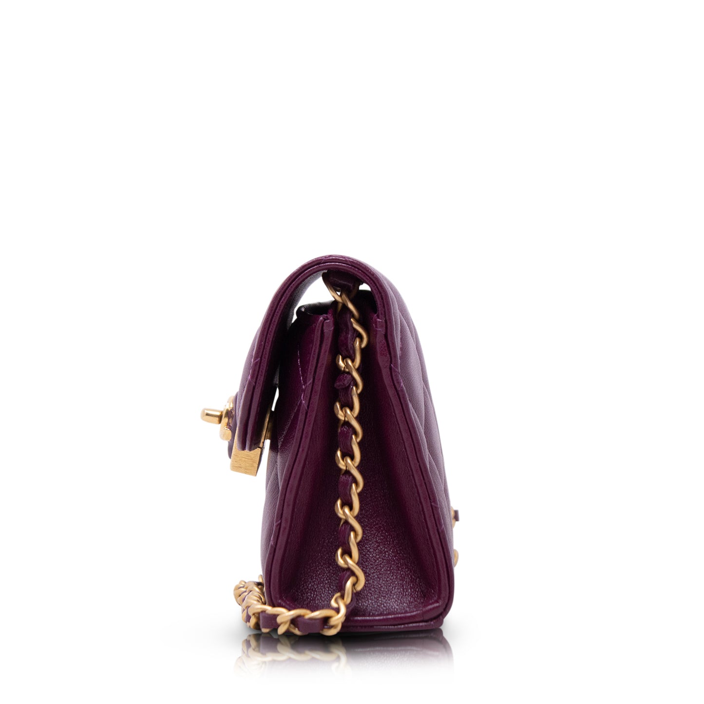 Chanel Clutch With Purple Chain