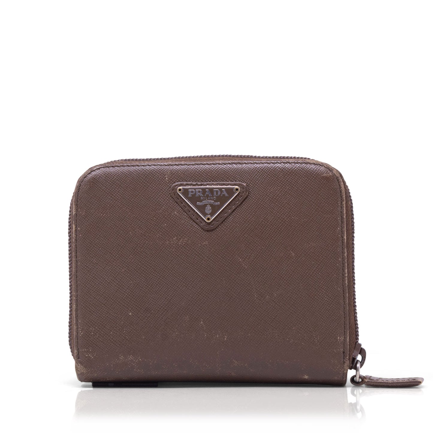 Prada Vintage Brown Compact Wallet