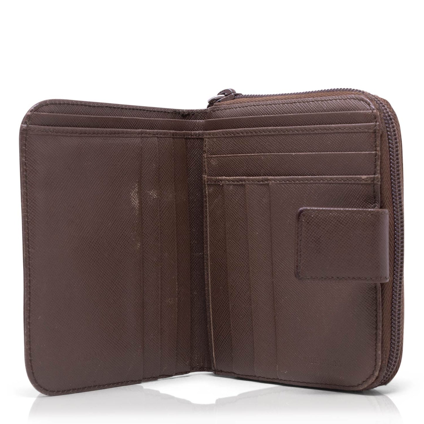 Prada Vintage Brown Compact Wallet