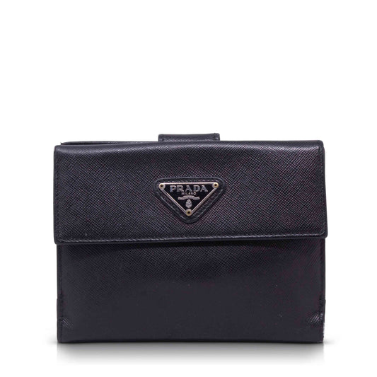 Prada Black Vintage Compact Wallet