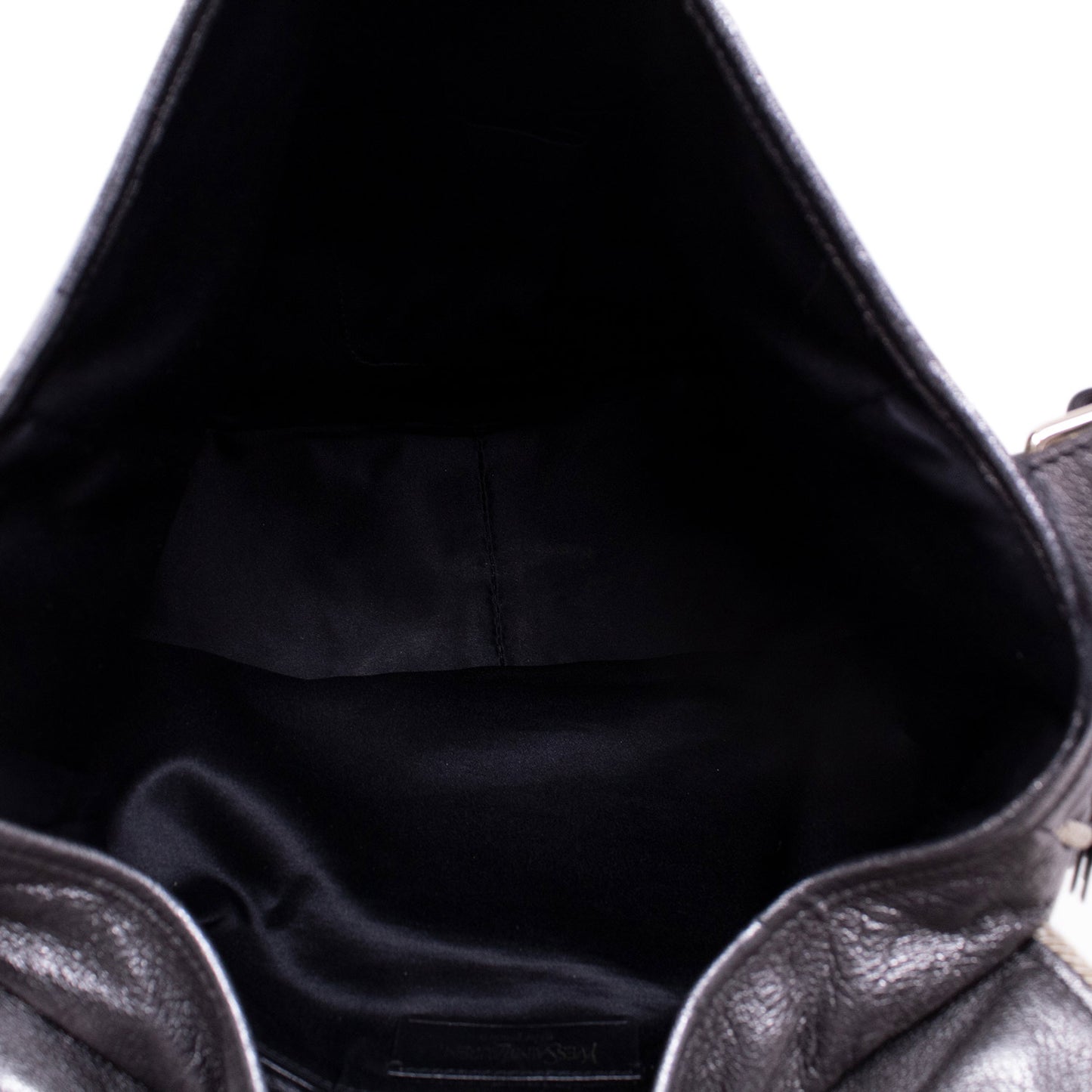 Saint Laurent Rive Gauche Embroided Messenger Silver