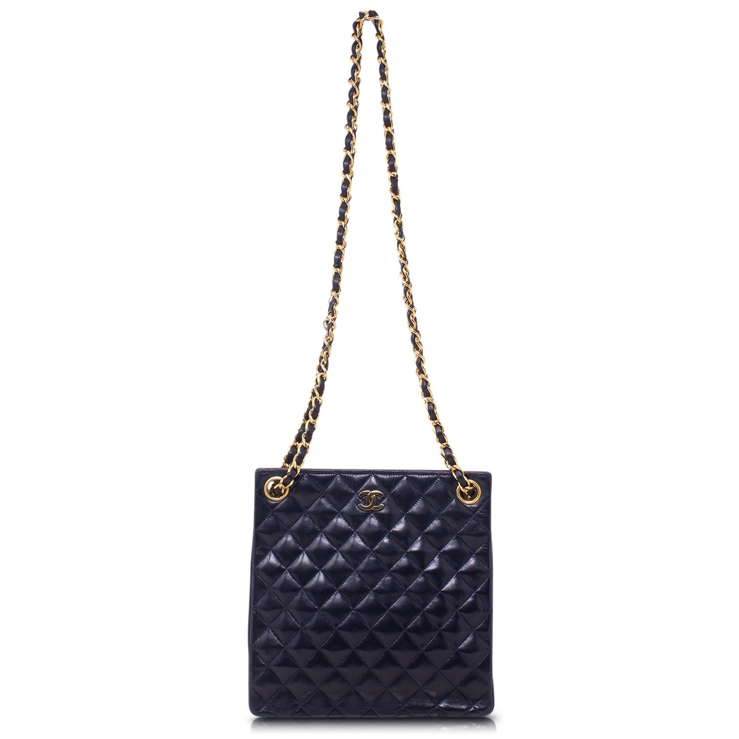Chanel Quilted Tote Blue Vintage