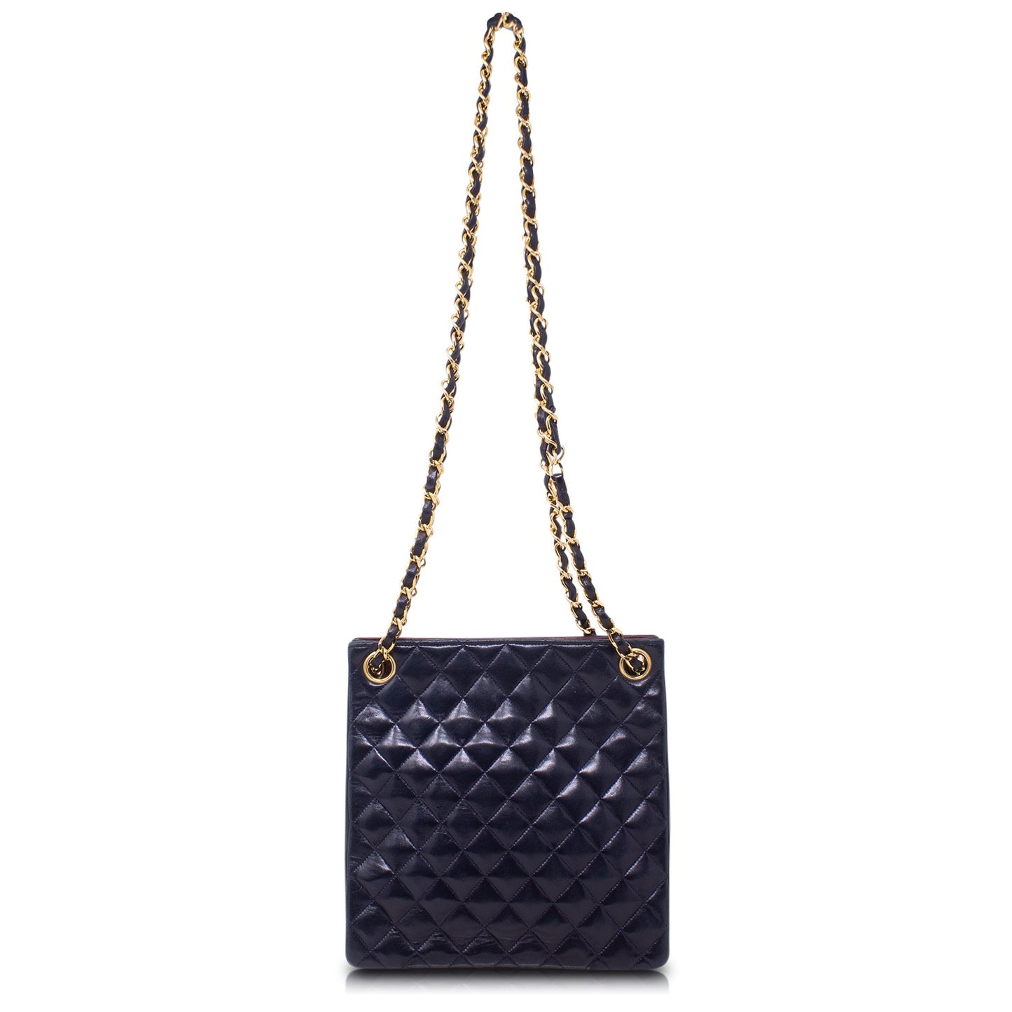 Chanel Quilted Tote Blu Vintage