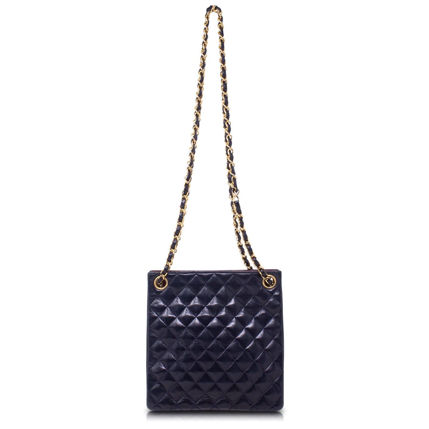 Chanel Quilted Tote Blue Vintage