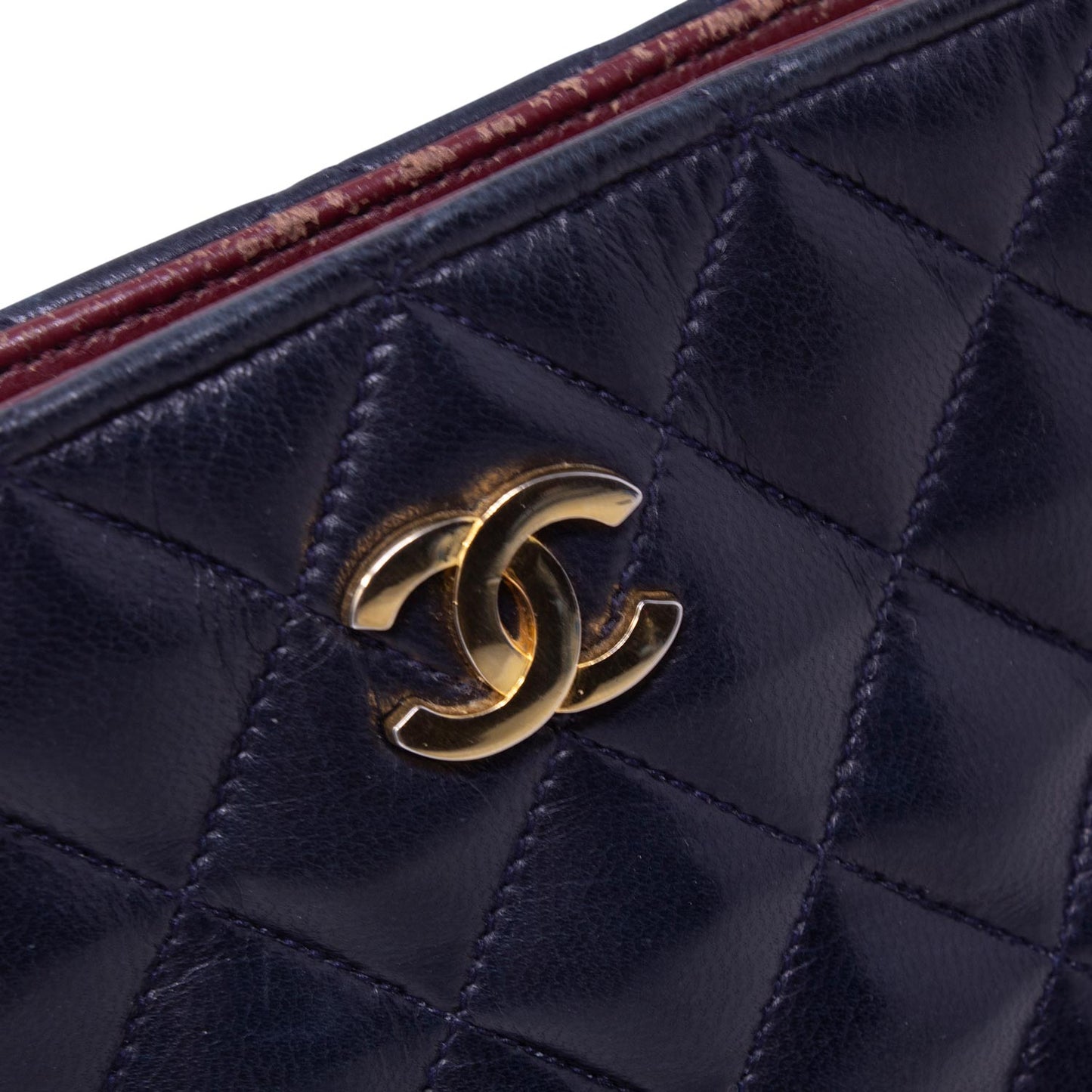 Chanel Quilted Tote Blue Vintage