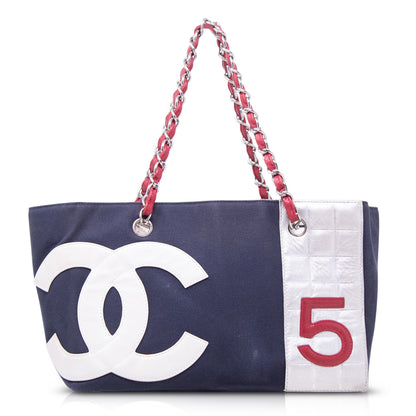 Chanel Shopper Tote Canvas Foil Quilted N°5