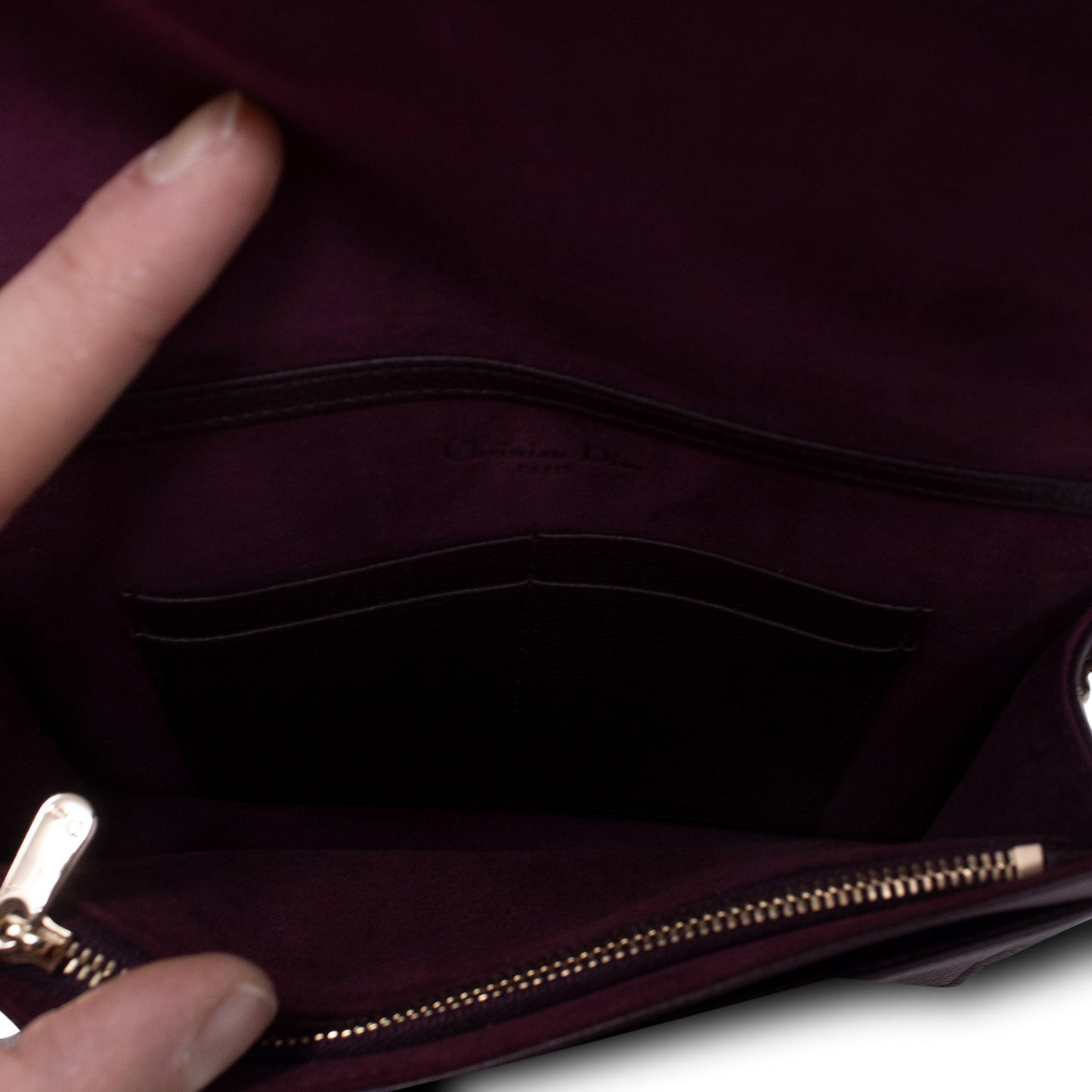 Dior Diorama Wallet on Chain Burgundy