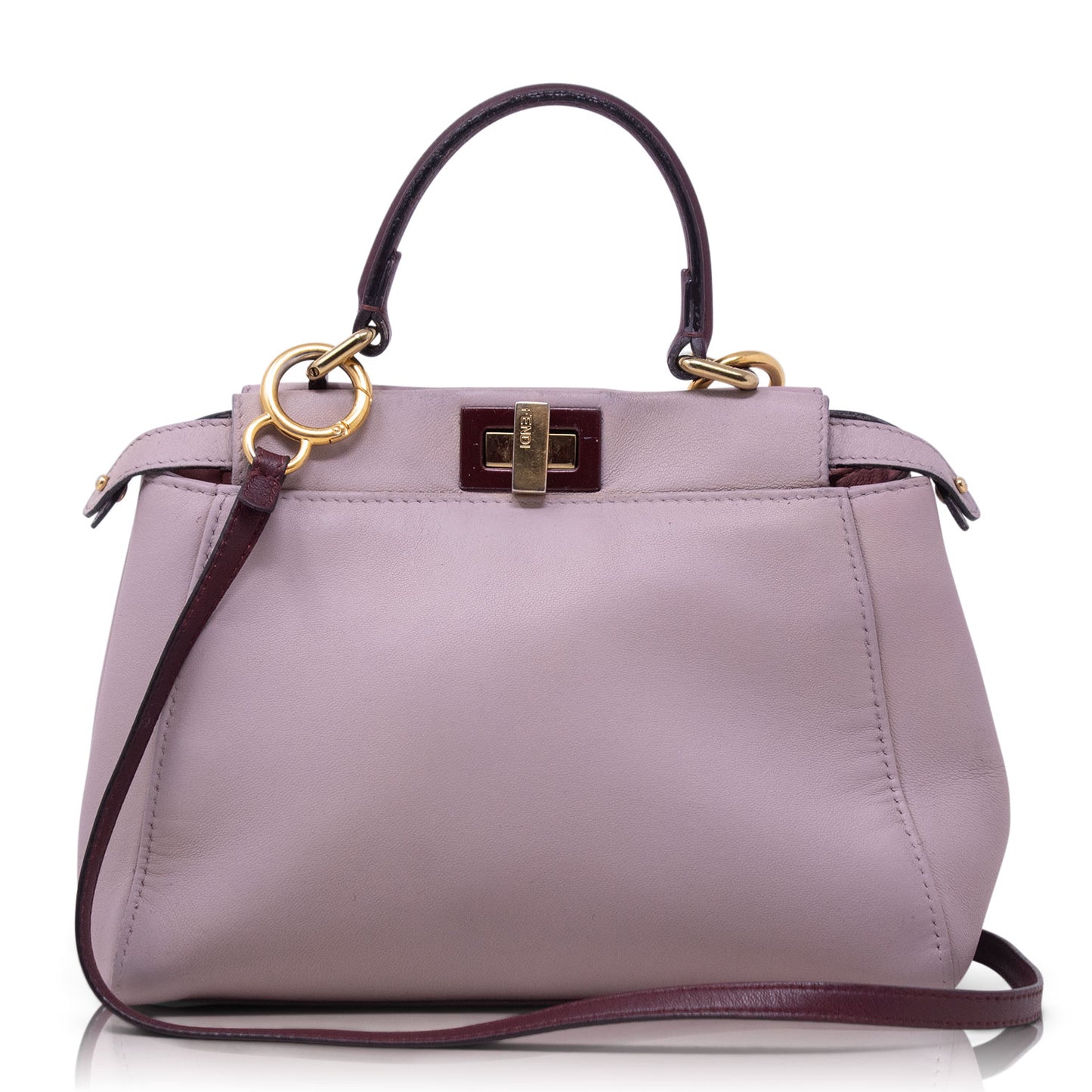 Fendi Mini Peekaboo Grigio e Bordeaux
