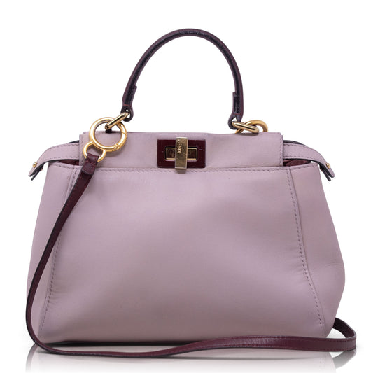 Fendi Mini Peekaboo Grigio e Bordeaux