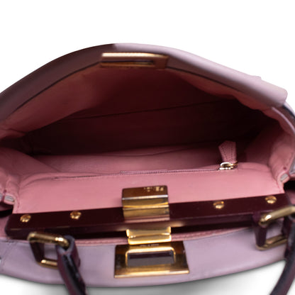 Fendi Mini Peekaboo Grigio e Bordeaux