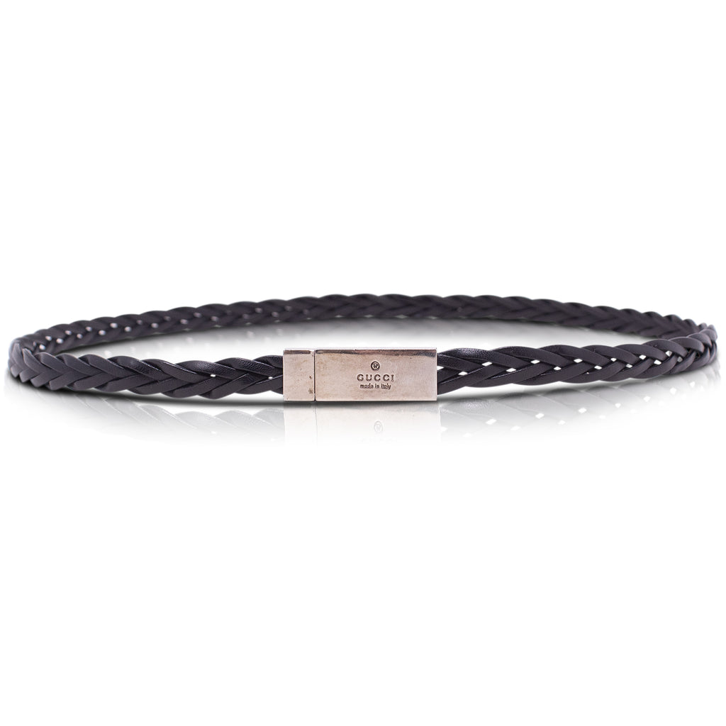 Gucci Bracciale cintura Pelle Intrecciata Nero