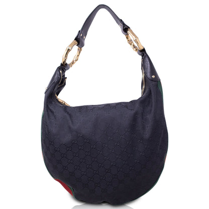 Gucci GG bamboo ring hobo nera