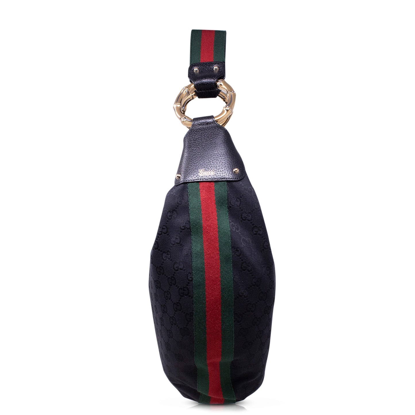 Gucci GG bamboo ring hobo nera
