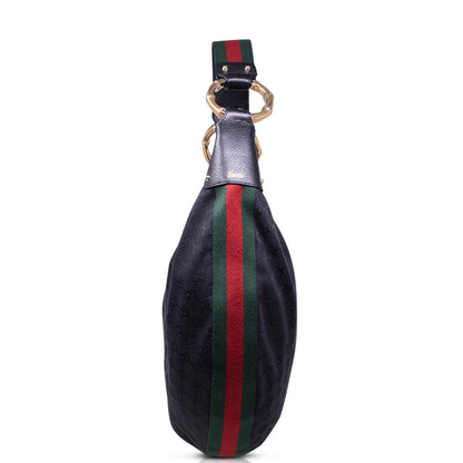 Gucci GG bamboo ring hobo nera