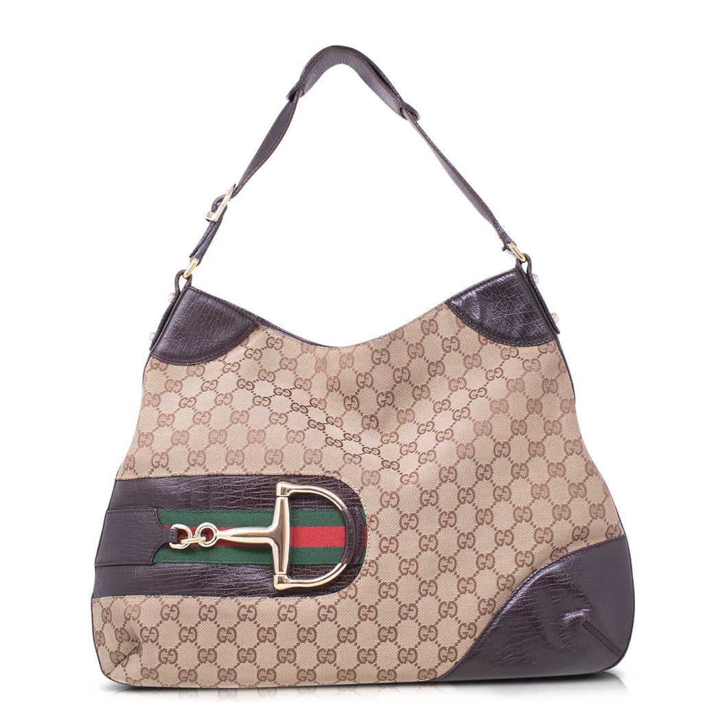Gucci GG Horsebit Web Hasler Hobo Bag