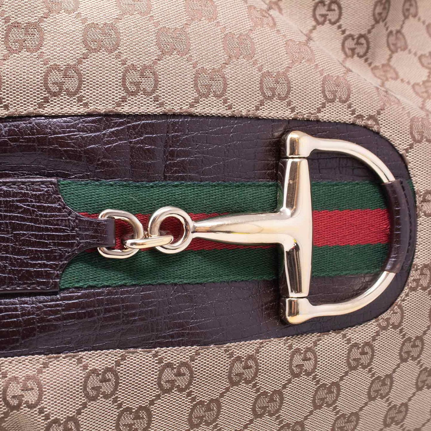 Gucci GG Horsebit Web Hasler Hobo Bag