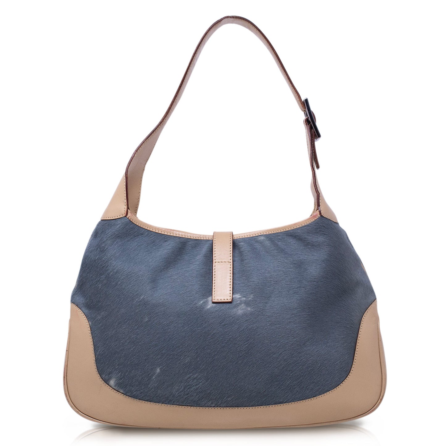 Gucci Jackie Pelle Beige e Cavallino azzurro