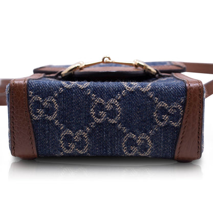 Gucci Mini Borsa Horsebit 1955 Denim GG