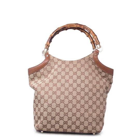 Gucci Tote Bamboo GG Marrone