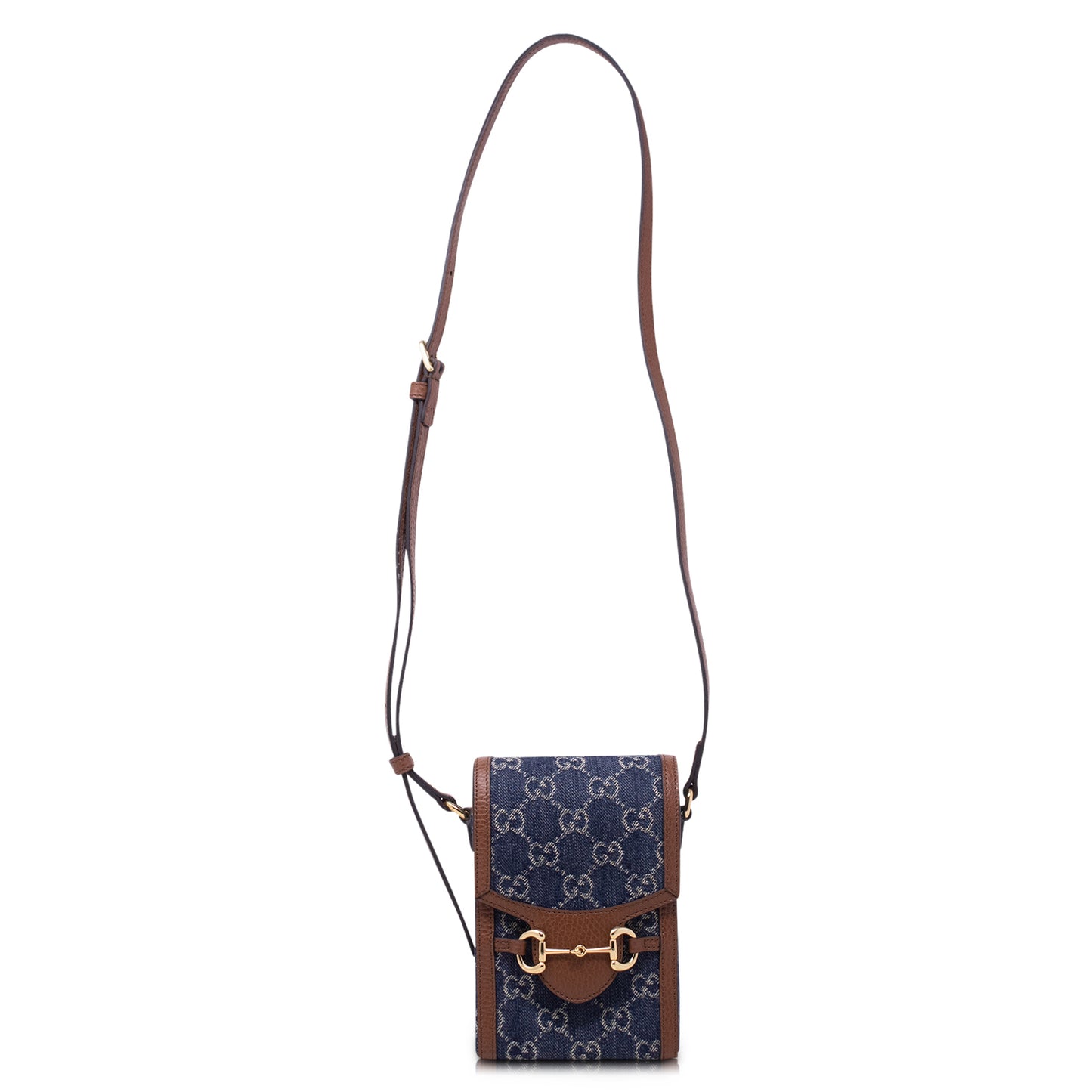 Gucci Mini Borsa Horsebit 1955 Denim GG