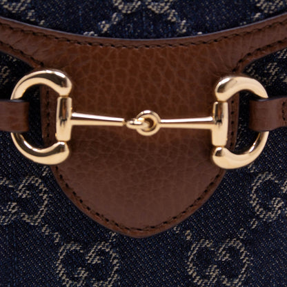 Gucci Mini Borsa Horsebit 1955 Denim GG